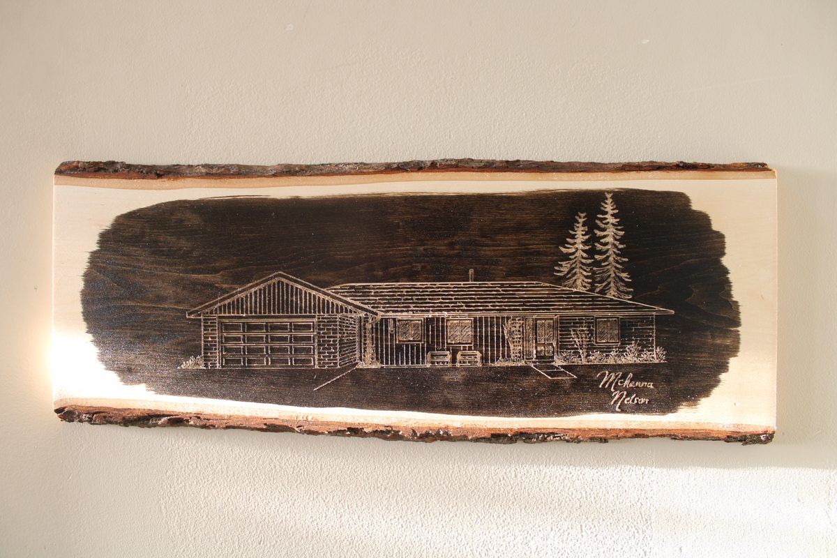 Custom Live Edge Wood Engraving