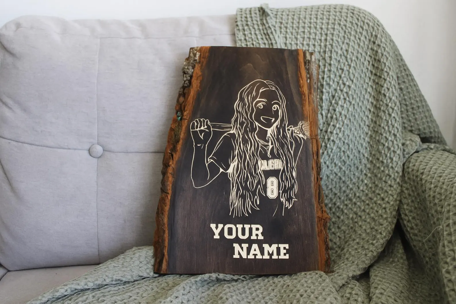 Custom Live Edge Wood Engraving image 3